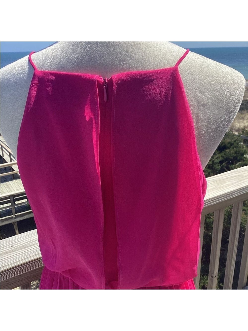 Sam Edelman Hot Pink Pleated Midi Dress - Picture 5 of 13
